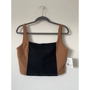 BEYOND YOGA Spacedye Vitality Night Carmel Colorblock Cropped Tank XL NWT